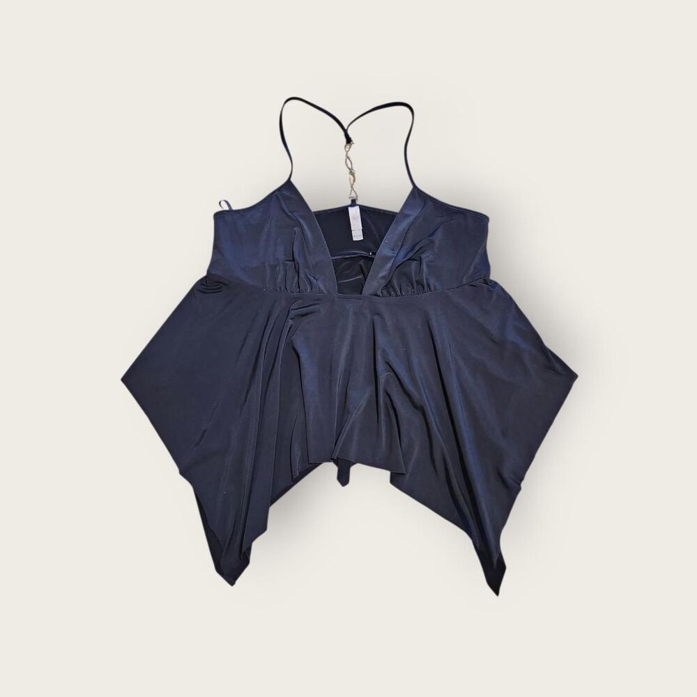 Victoria's Secret black fairy handkerchief hem deep v-neck empire waist camisole